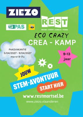 Eco crazy crea kamp paasvakantie 5 tot 9/04/2027 Eco crazy crea kamp paasvakantie 5 tot 9/04/2027