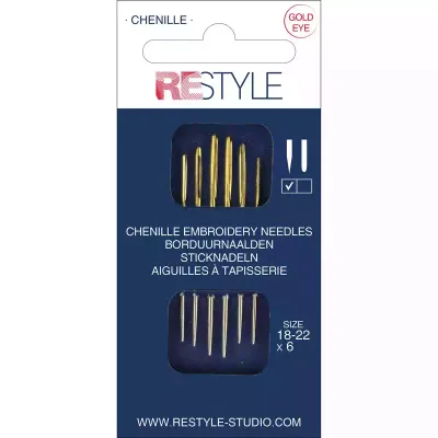 ReStyle borduurnaalden met scherpe punt 18 - 22, 6 stuks ReStyle borduurnaalden met scherpe punt 18 - 22, 6 stuks