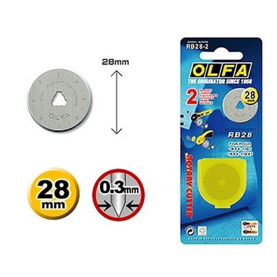Reservemessen voor Cutter OLFA RTY 1/G. - 2x 28 mm - Blister