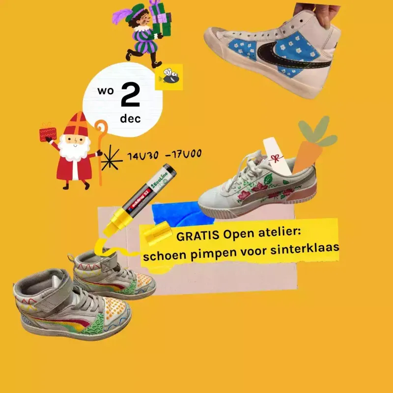 Open atelier: Pimp je schoen voor sinterklaas wo 2/12/2026