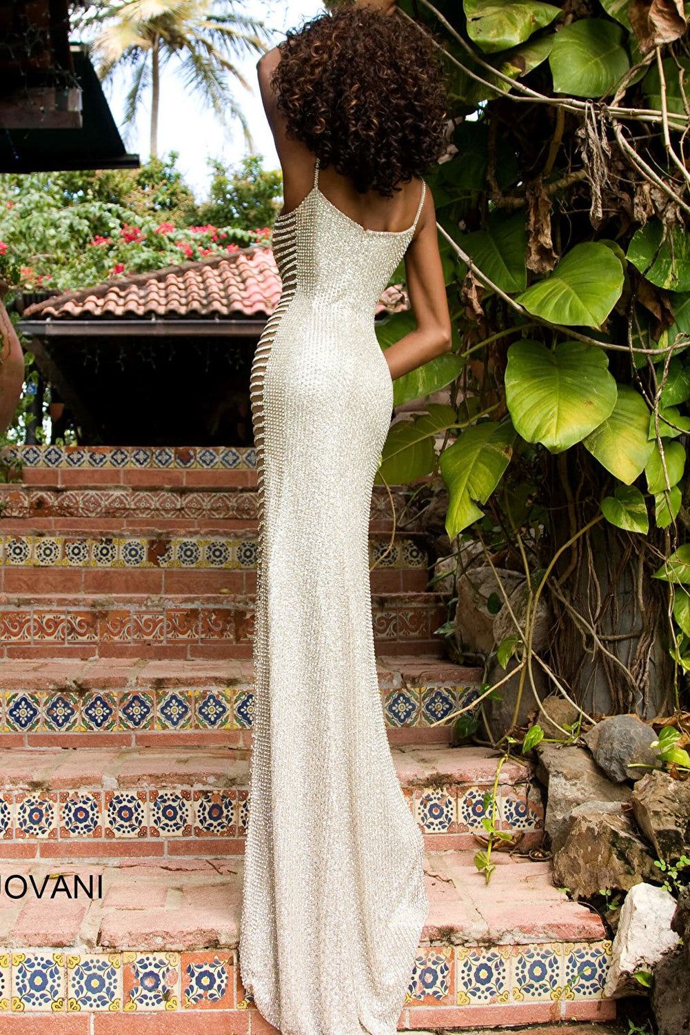 Jovani S4261 Silver Fully Beaded Pageant Dress