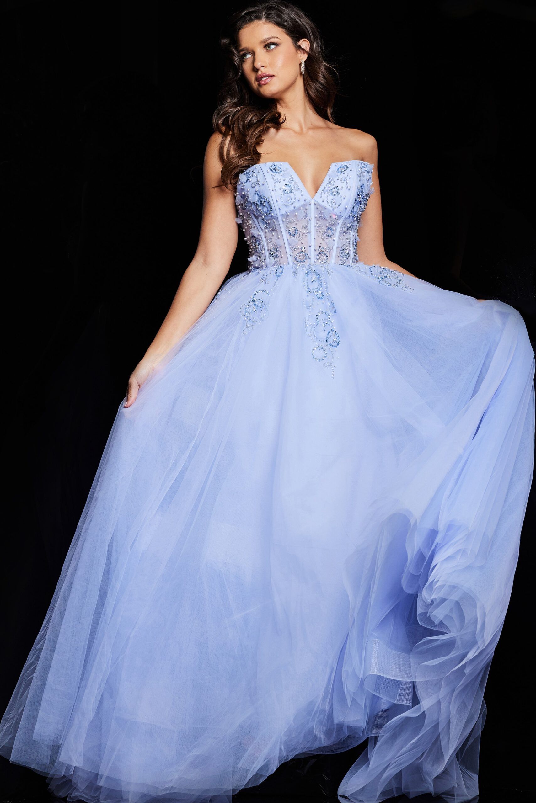 Light Purple Embellished Bodice Ballgown 37460