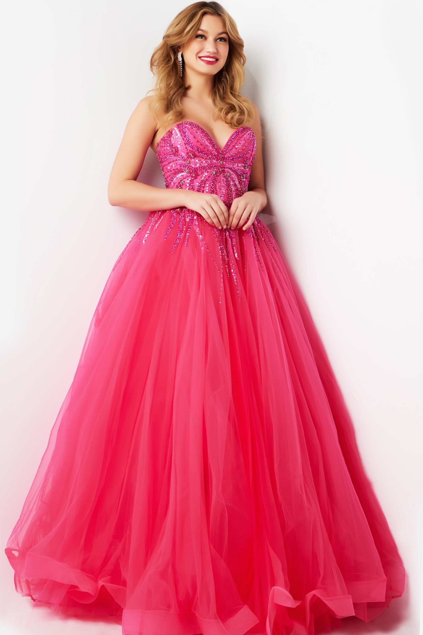 Jovani 07946 Royal Beaded Bodice Strapless Prom Ballgown