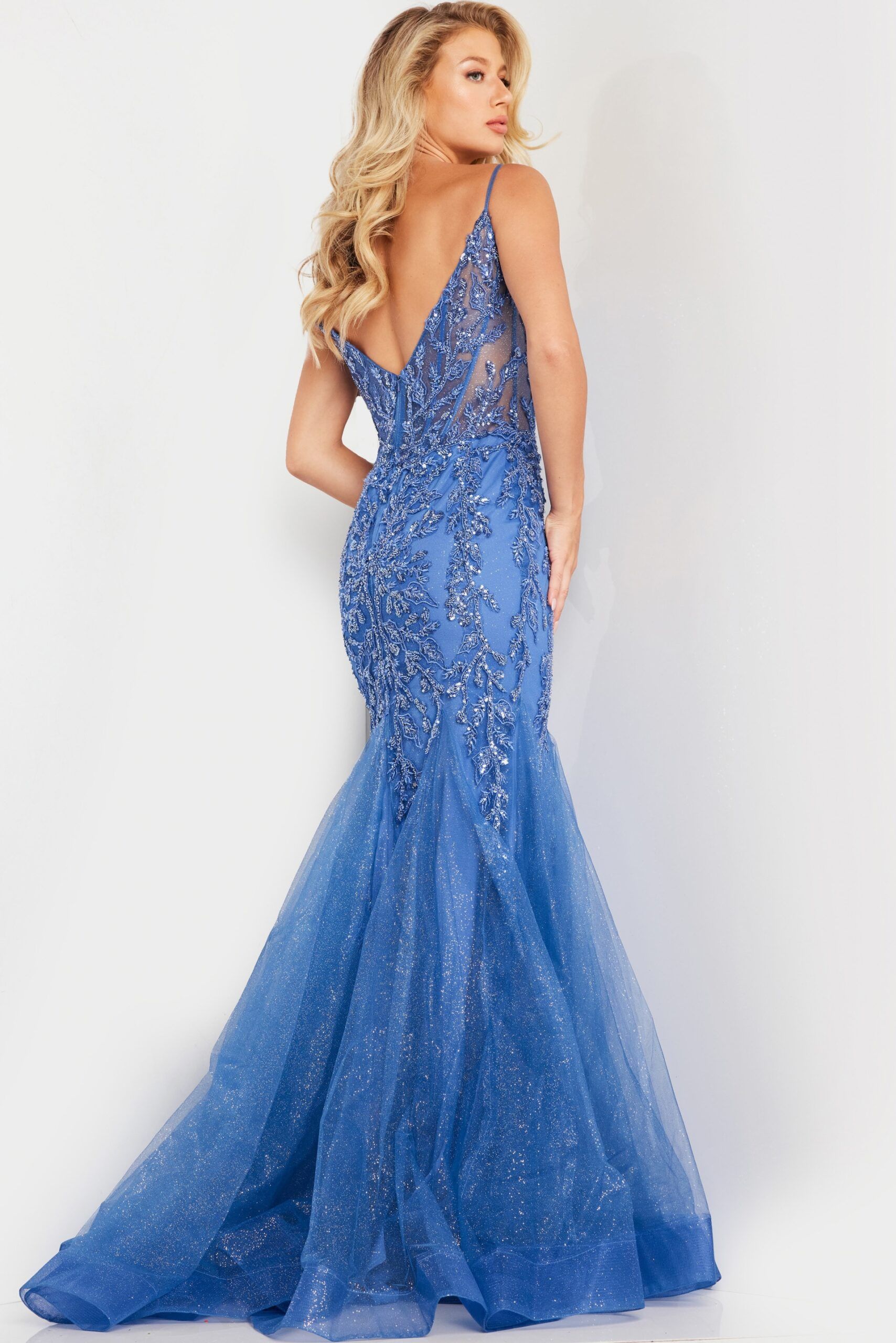 Blue Mermaid Embellished Dress 37416