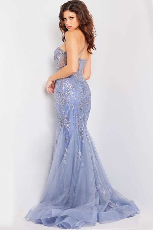 Cloud Illusion Corset Bodice Embellished Dress 26112