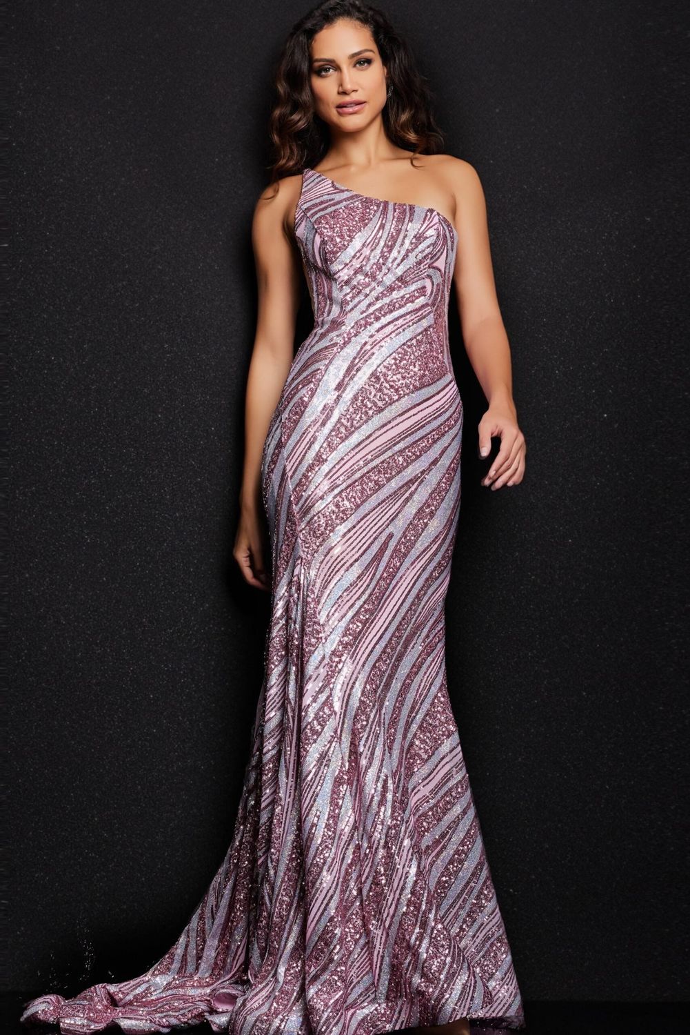 Green One Shoulder Beaded Dress 24031