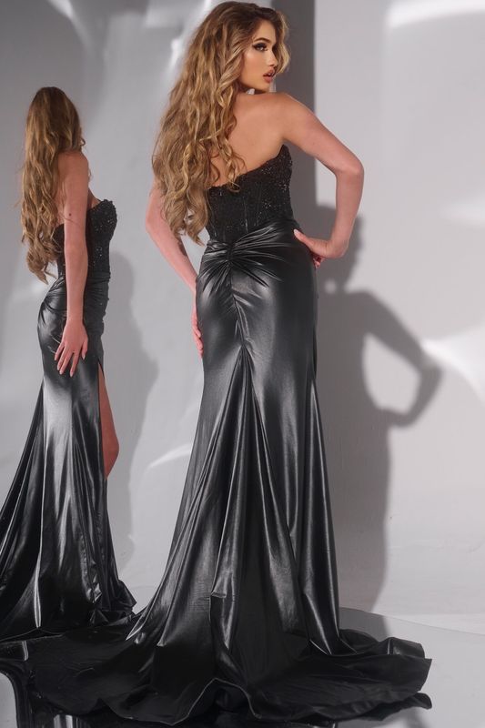 Strapless Beaded Bodice Gown 43267