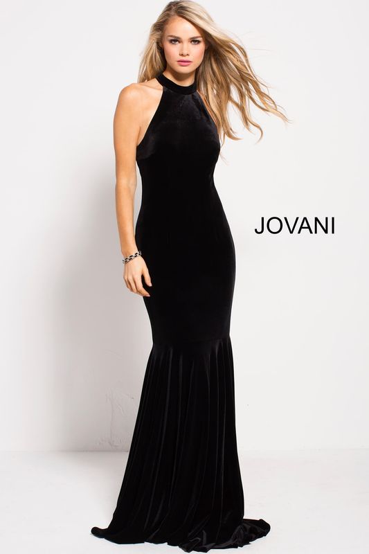 Black Fitted High Neck Racer Back Dress 51680