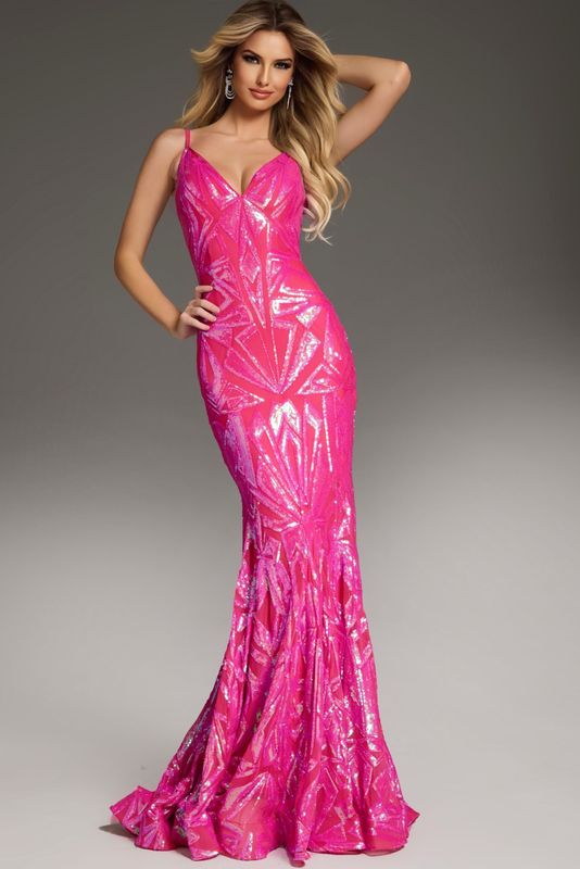 Neon Green Embellished Mermaid Dress 36656