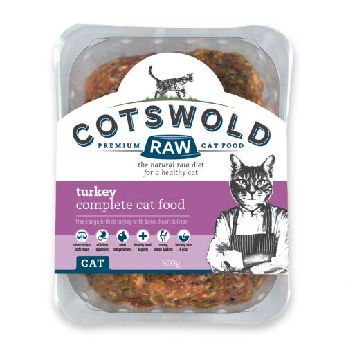 Cotswold Raw Complete Turkey Mince for Cats (500g)
