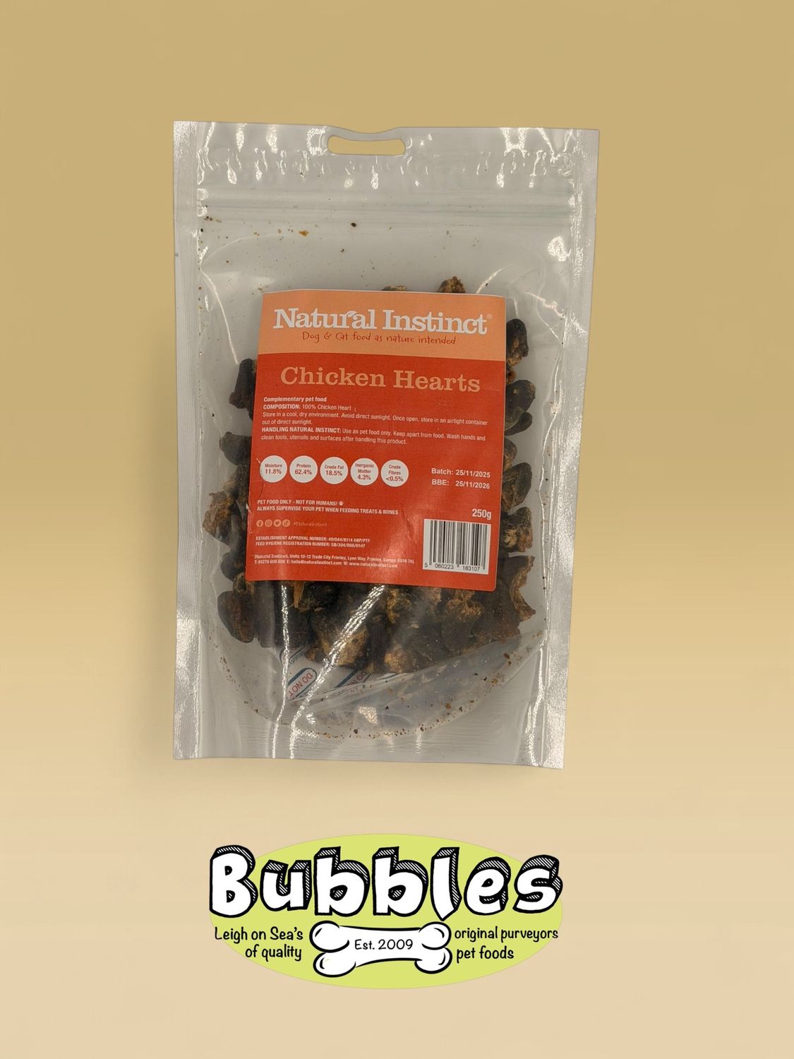 Natural Instinct Chicken Hearts (250g)