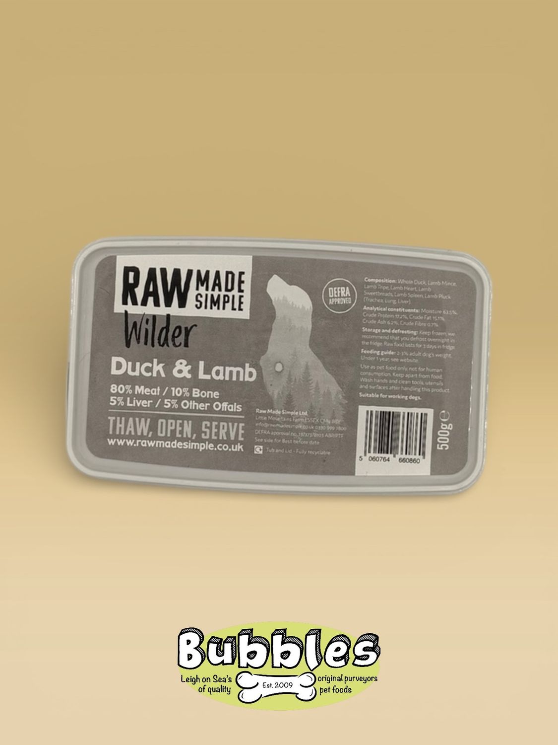 Raw Made Simple Duck &amp; Lamb (500g)