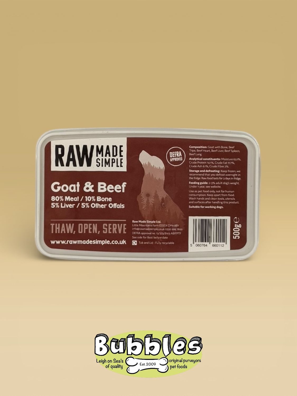Raw Made Simple Goat &amp; Beef (500g)