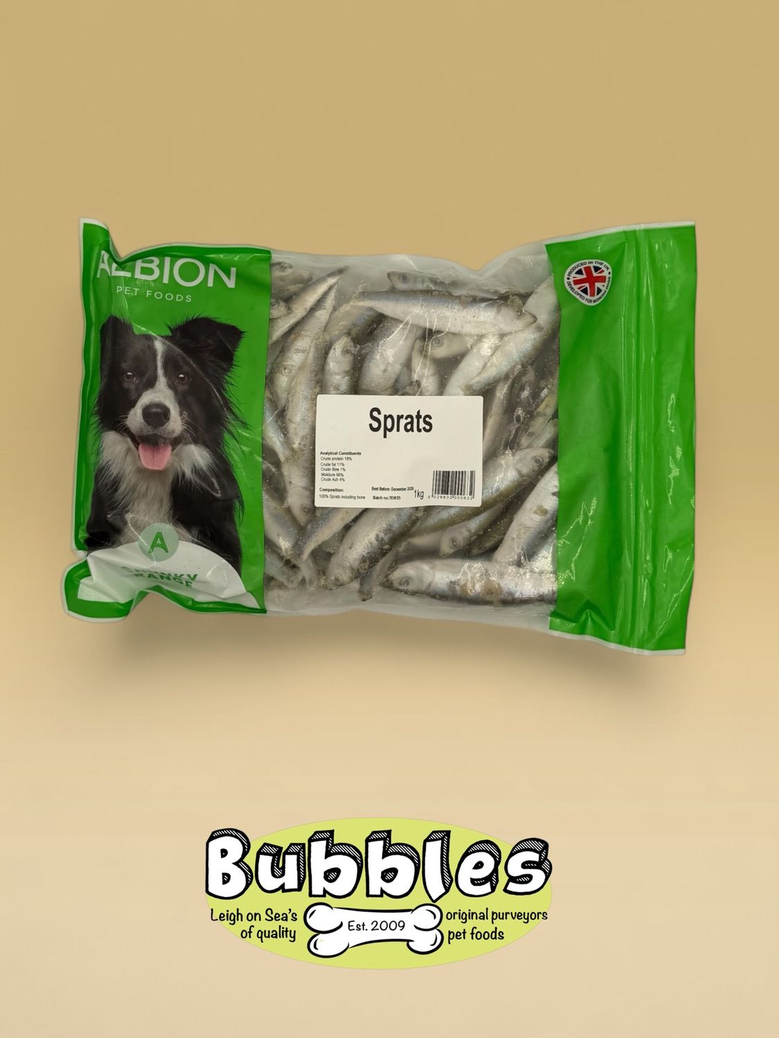 Albion Frozen Whole Sprats (1kg)