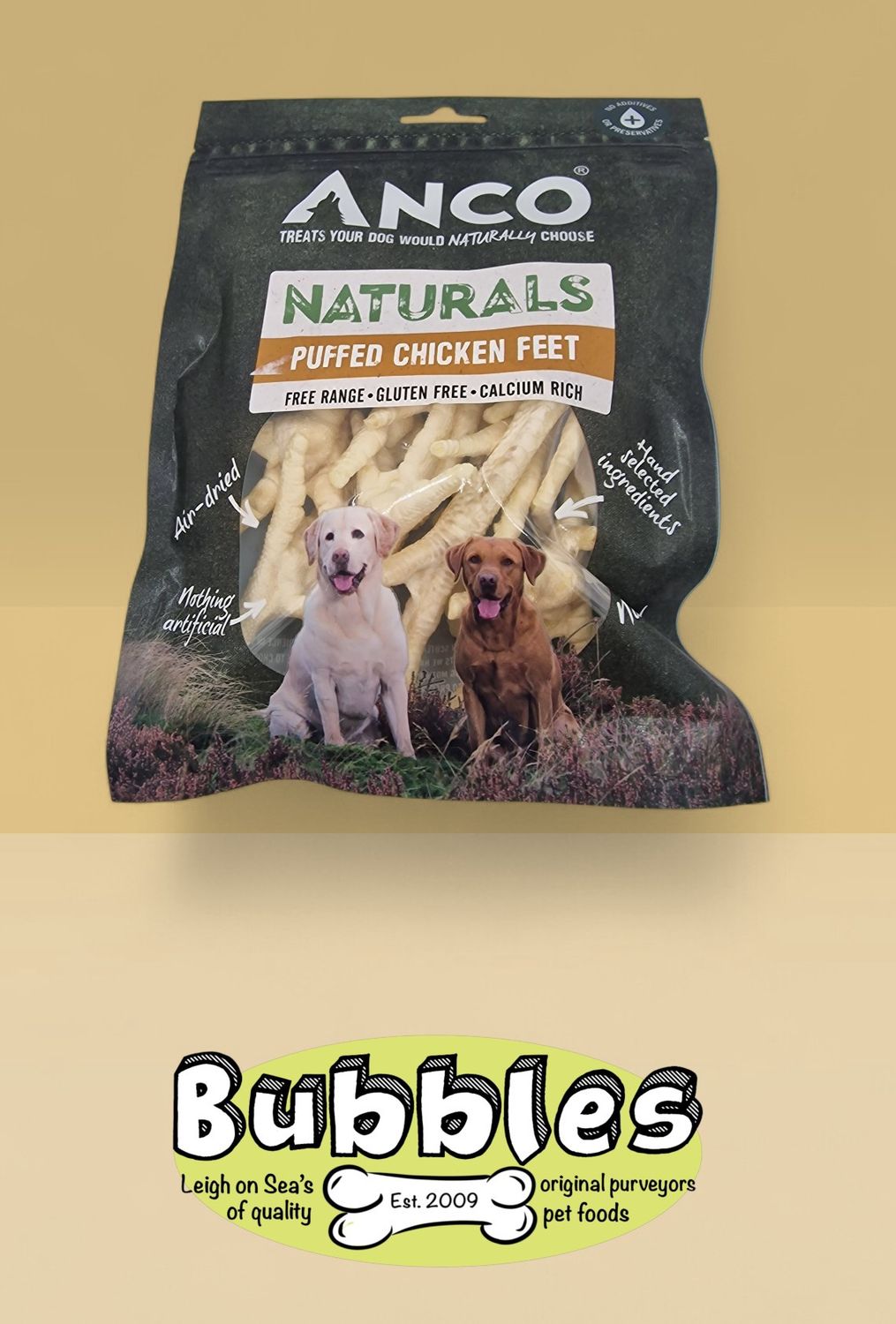 Anco Naturals Puffed Chicken Feet (80g)