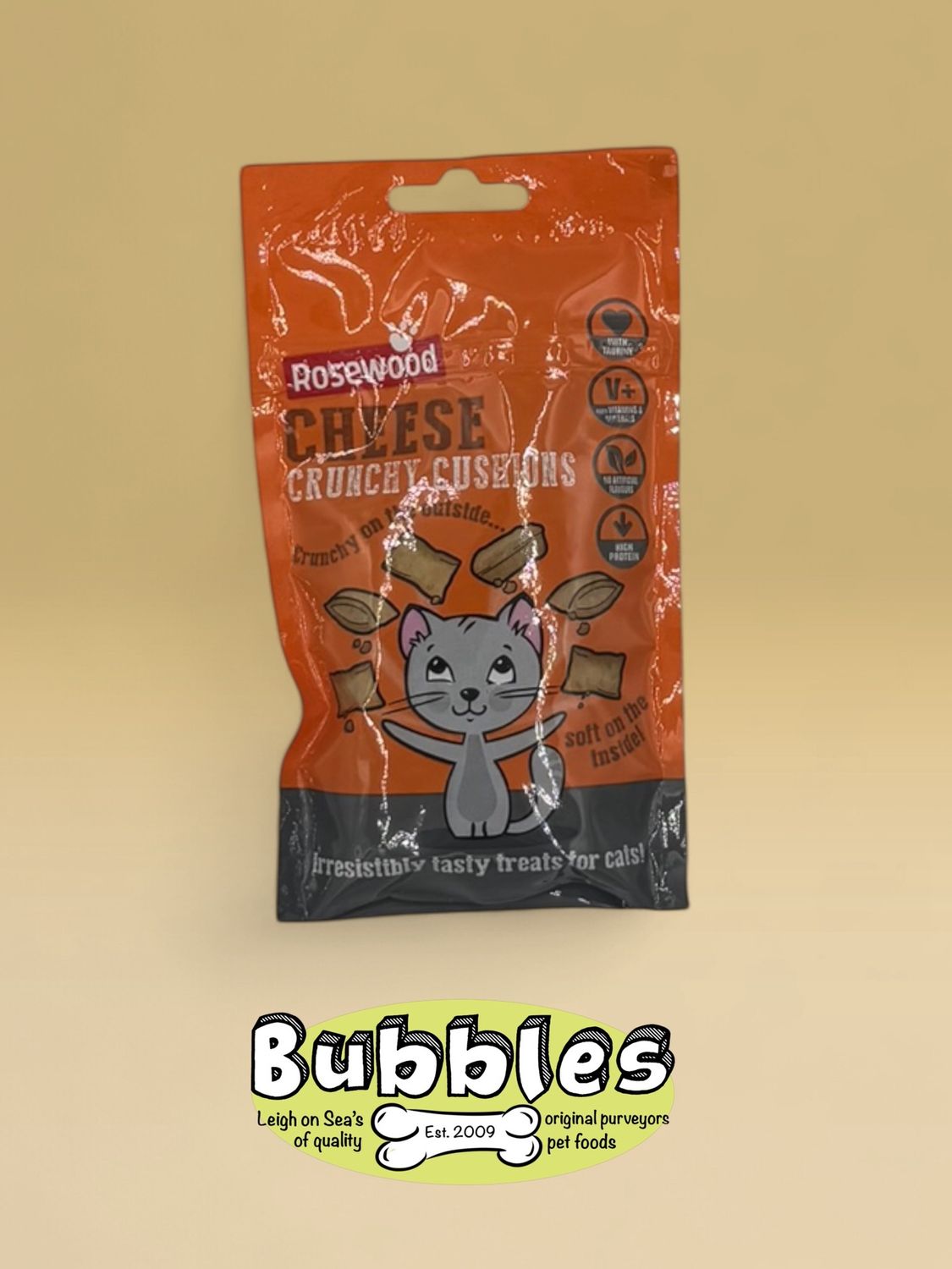 Rosewood Daily Cat Treats Crunchy Cheese Cushions (60g)