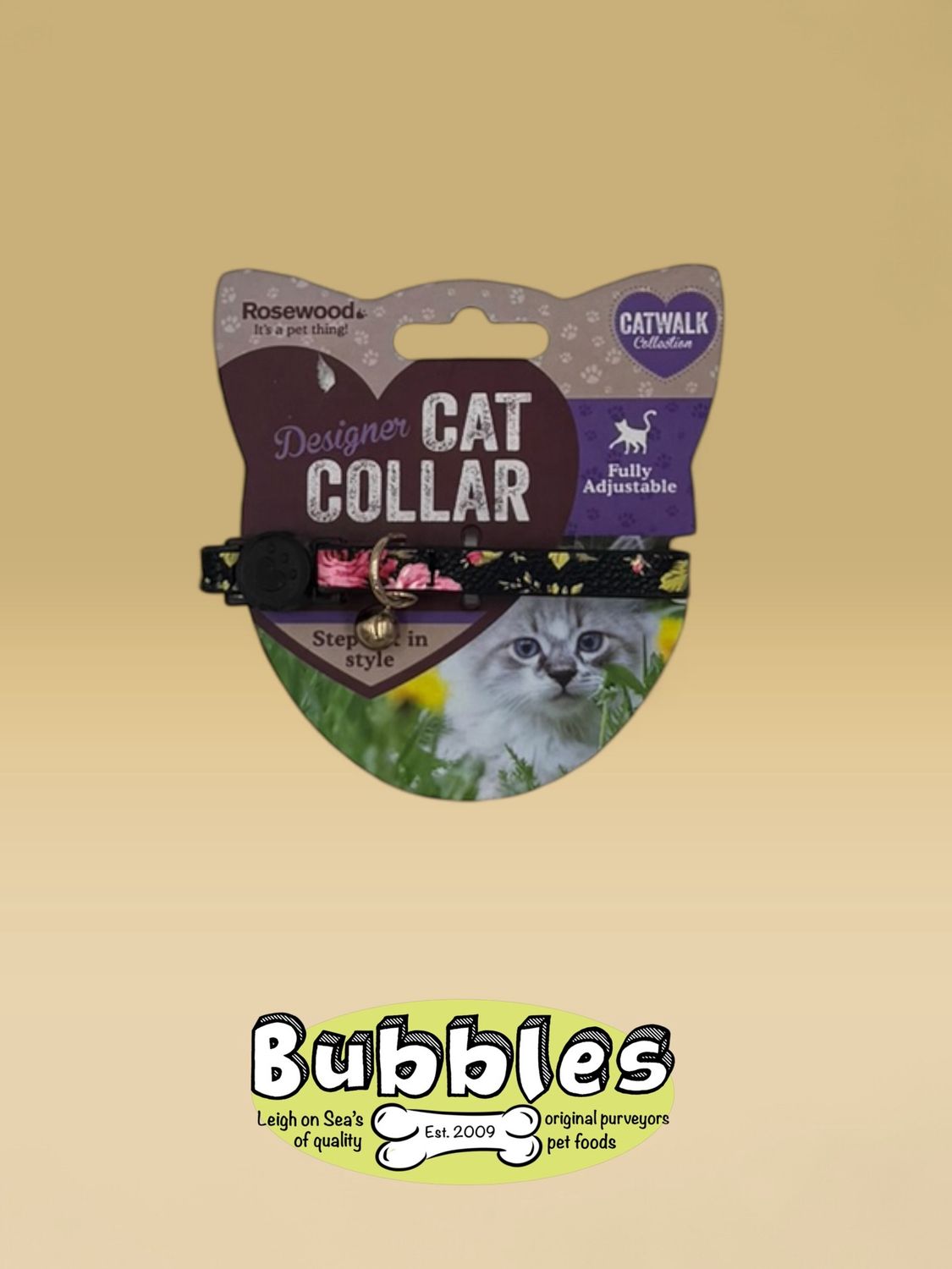 Rosewood Catwalk Collection Floral Print Cat Collar