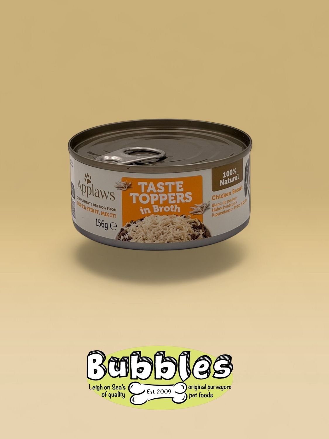 Applaws Taste Toppers Natural Wet Dog Food Can Chicken in Broth (156g)