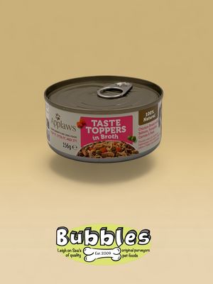 Applaws Taste Toppers Natural Wet Dog Food Can Chicken with Salmon and Vegetables in Broth (156g)