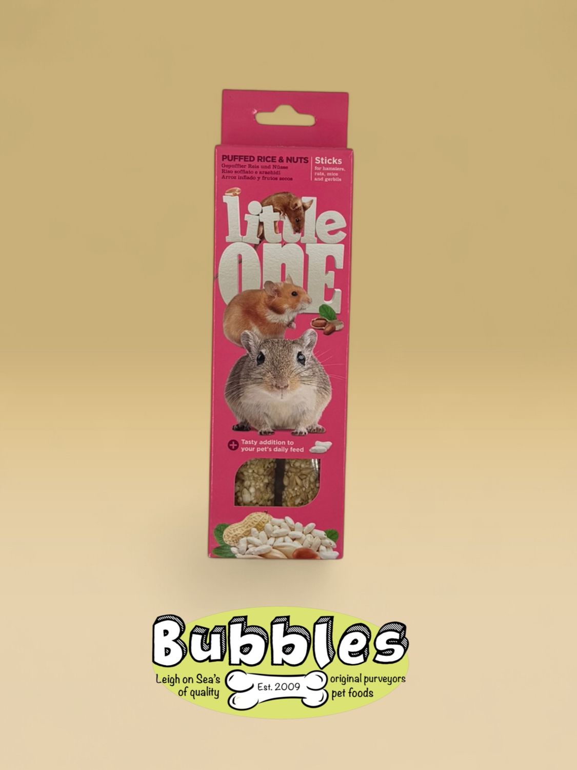 Little One Sticks for Hamsters, Rats, Mice and Gerbils with Puffed Rice and Nuts (2 x 55g)