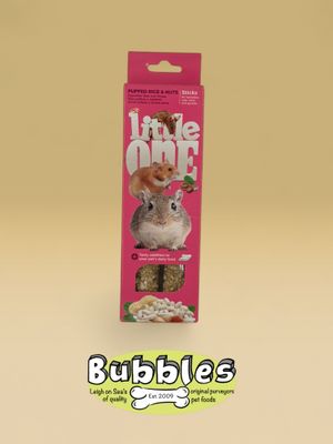 Little One Sticks for Hamsters, Rats, Mice and Gerbils with Puffed Rice and Nuts (2 x 55g)