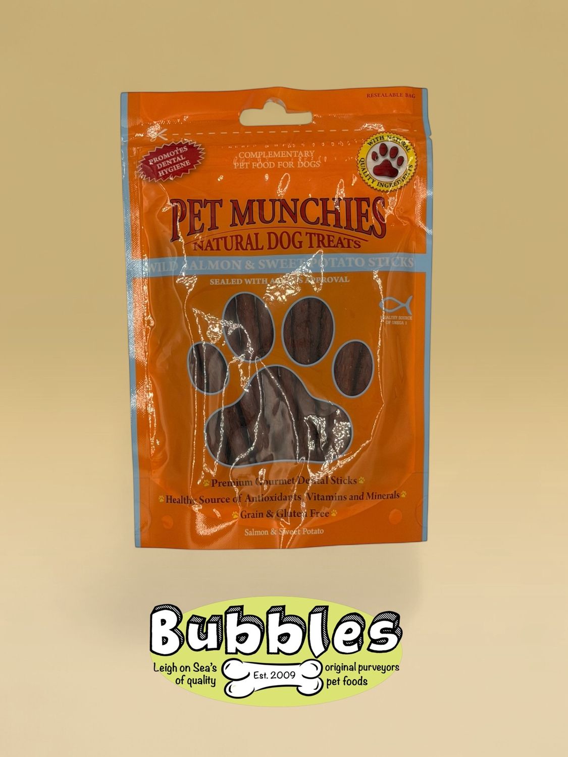 Pet Munchies Wild Salmon &amp; Sweet Potato Sticks (90g)