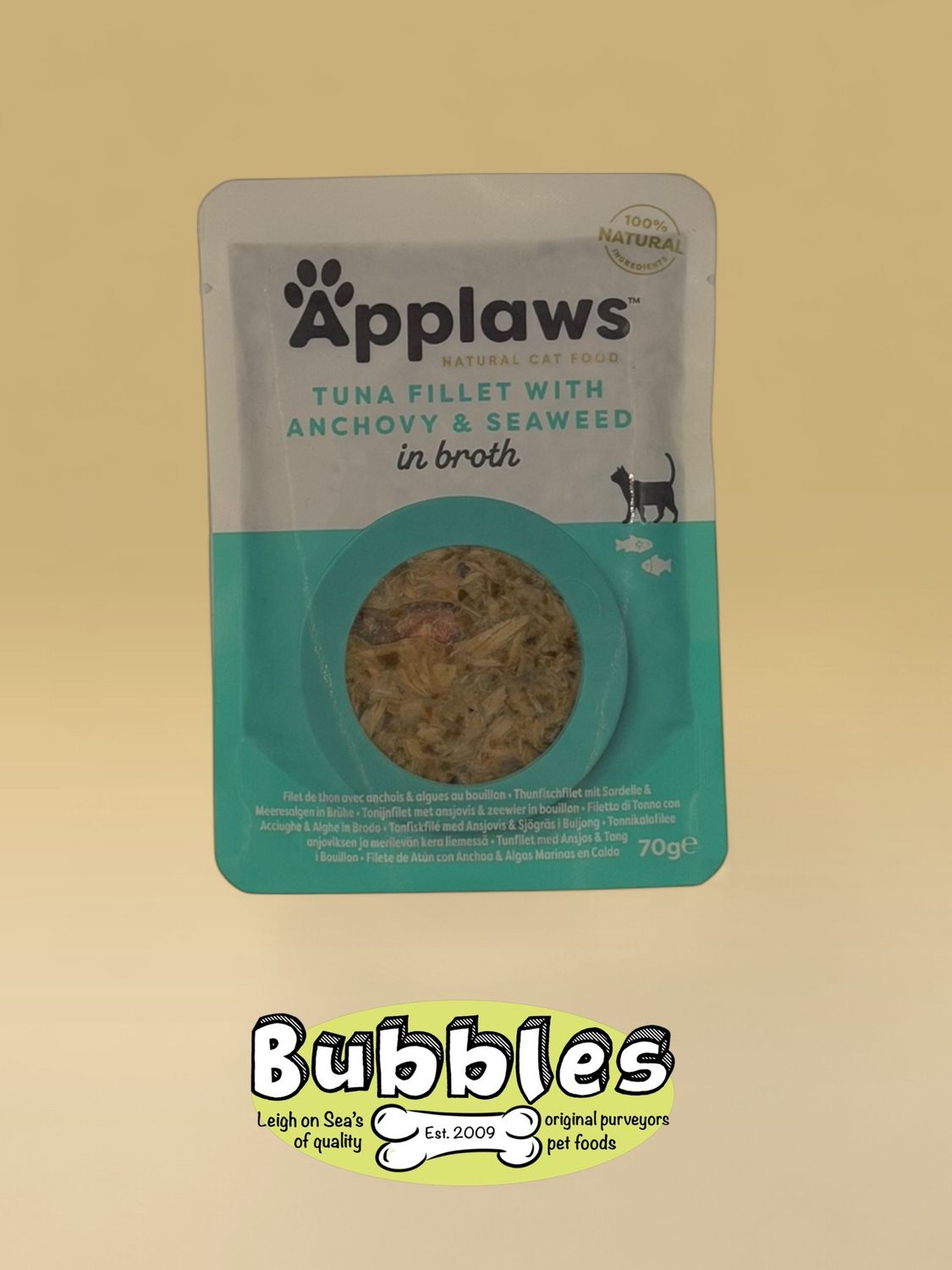 Applaws Cat Pouch Tuna Fillet and Whole Anchovy (70g)