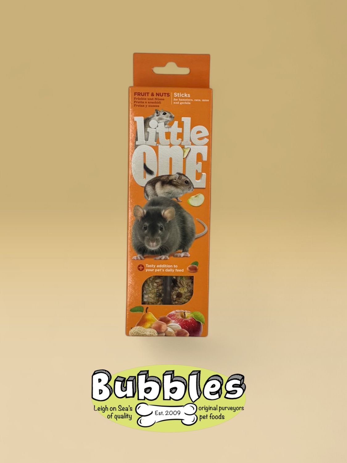 Little One Sticks for Hamsters, Rats, Mice and Gerbils with Fruit and Nuts (2 x 60g)