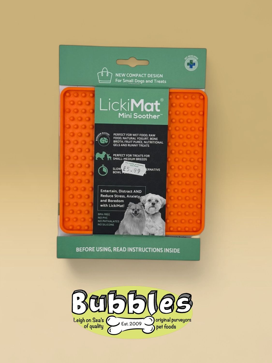 LickiMat Mini Soother Dog (Orange) (15cm)
