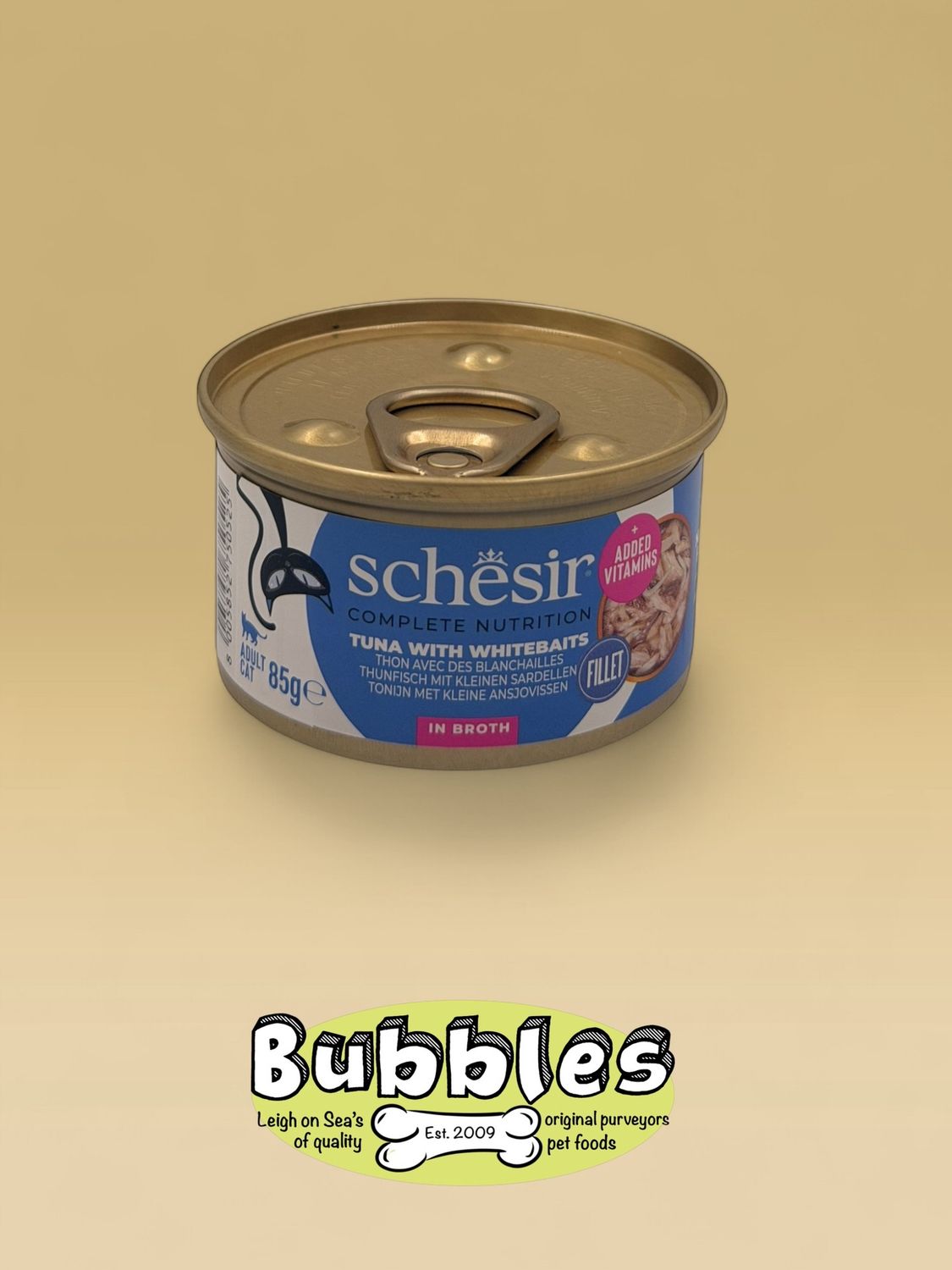 Schesir Tuna with Whitebaits In Broth Complete and Balanced (85g)