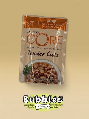 Wellness CORE Cat Wet Adult Tender Cuts Chicken and Turkey in Savoury Gravy Recipe (85g)