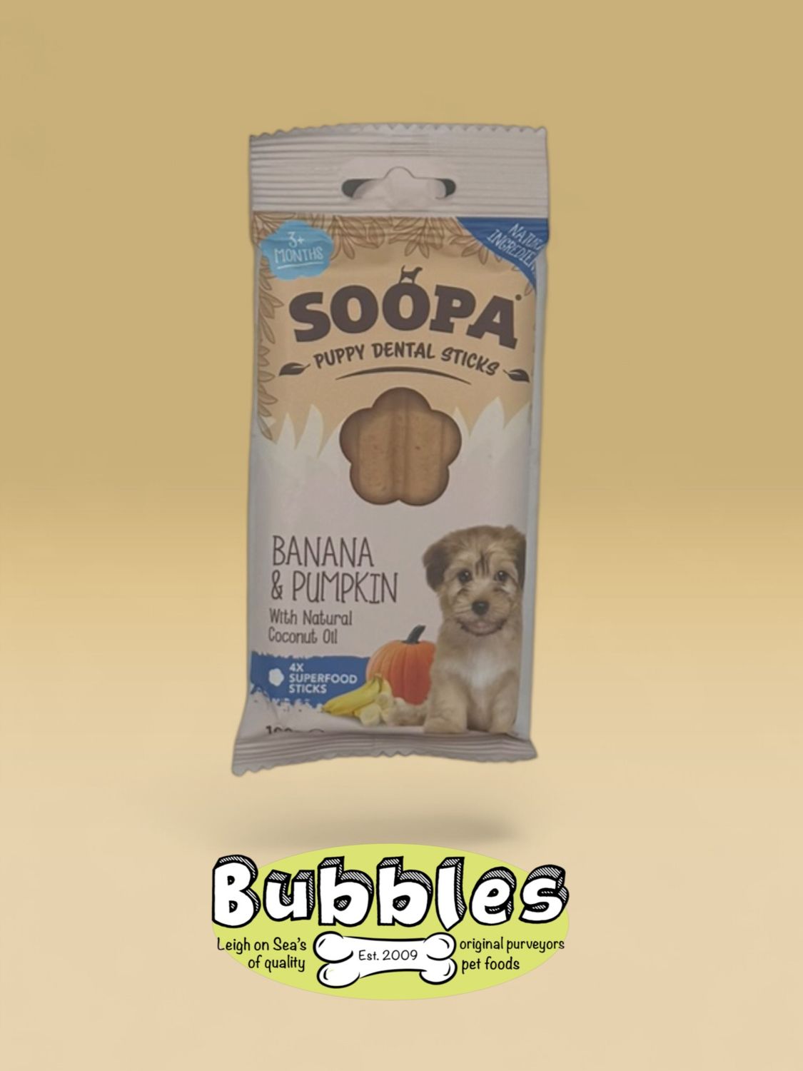 Soopa Banana &amp; Pumpkin Puppy Dental Sticks (100g)