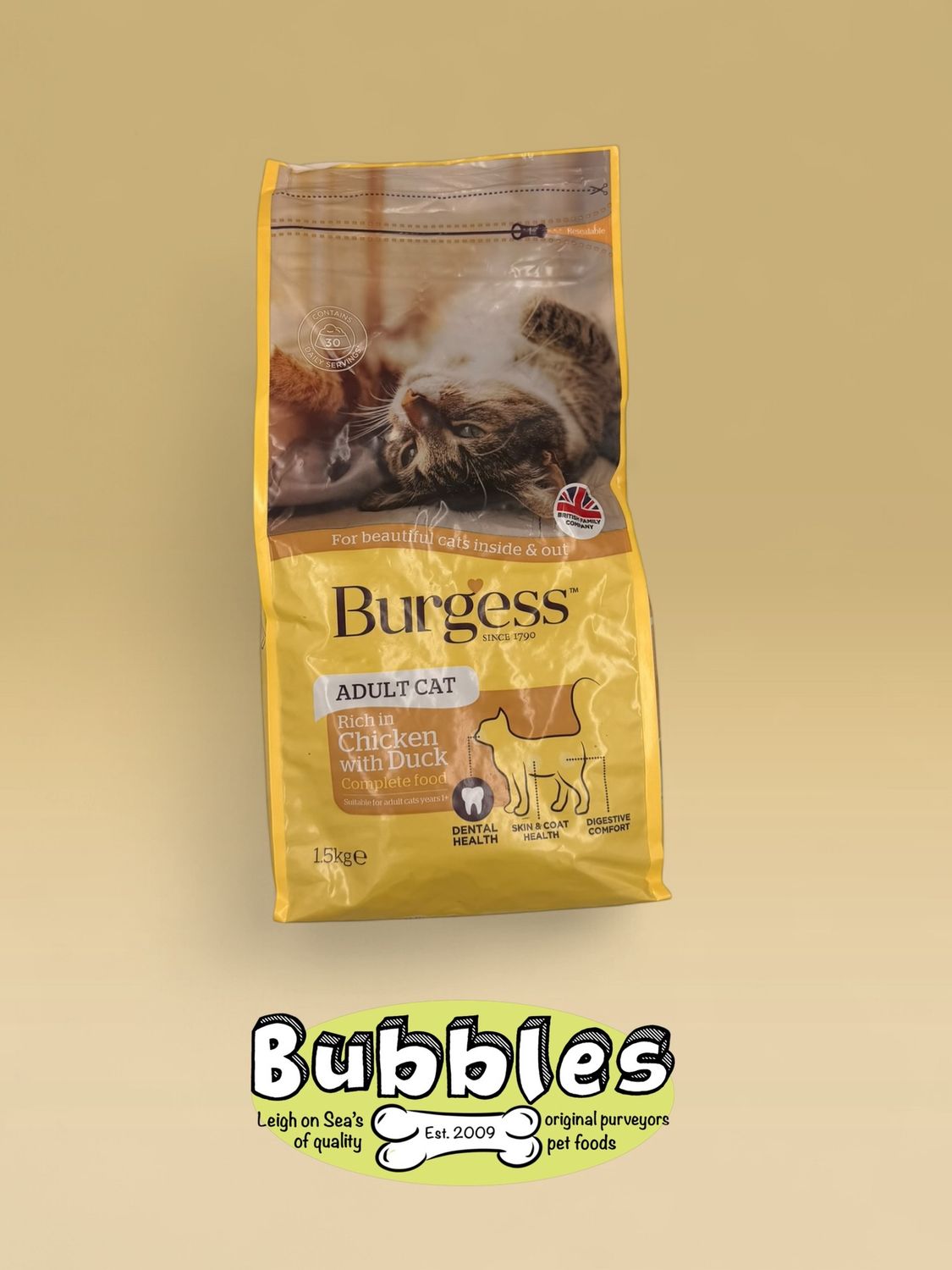 Burgess Adult Cat Chicken and Duck (1.5kg)