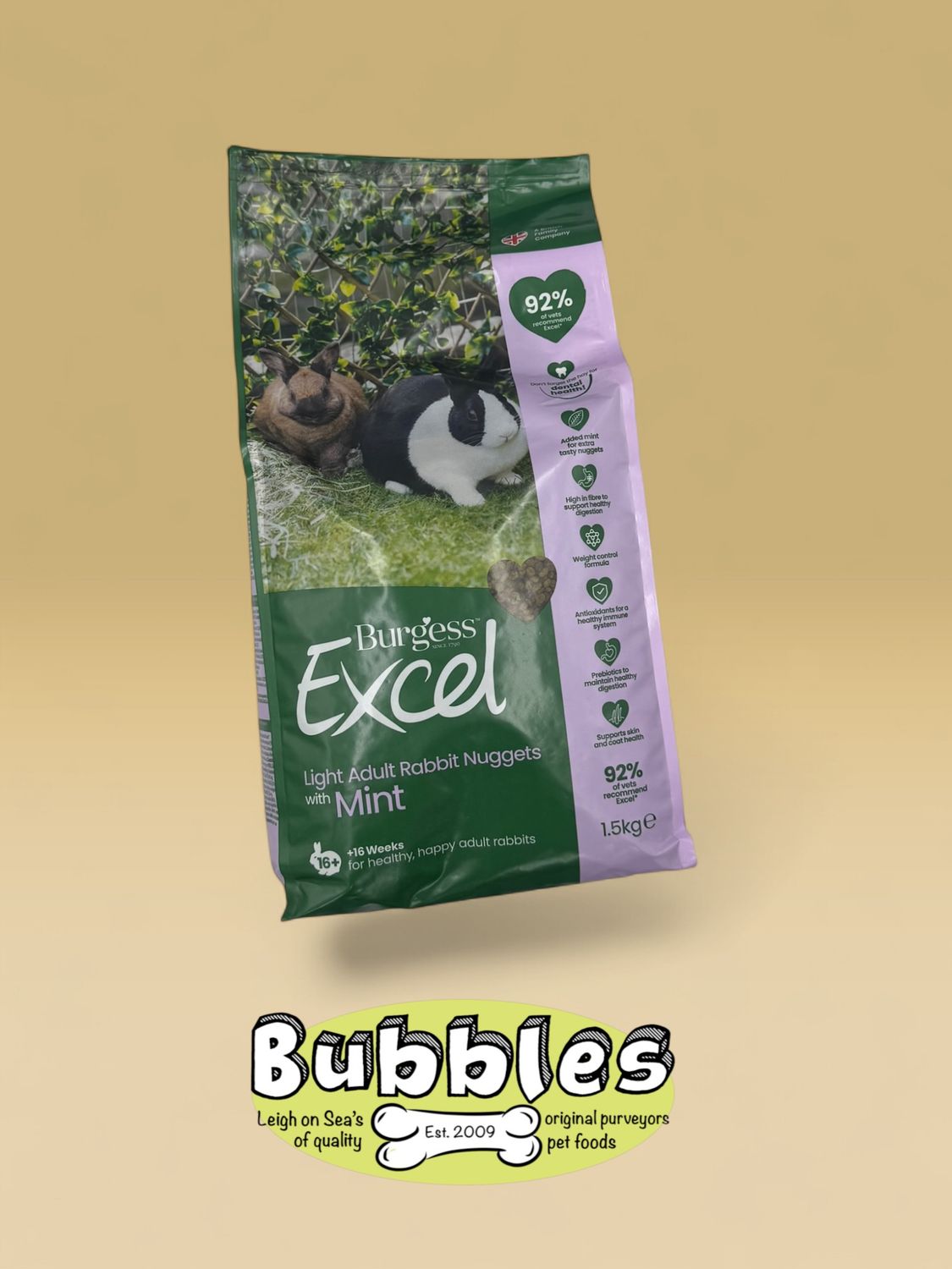 Burgess Excel Light Rabbit Nuggets with Mint (1.5kg)