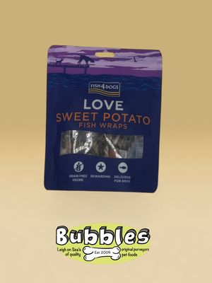 Fish4Dogs Love Sweet Potato Fish Wraps (100g)