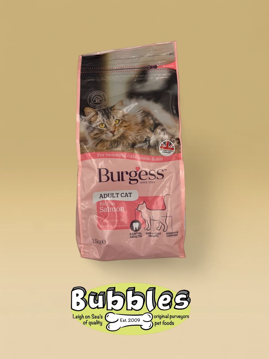 Burgess Adult Cat Scottish Salmon (1.5kg)