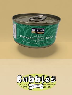 Fish4Cats Finest Mackerel With Squid (70g)