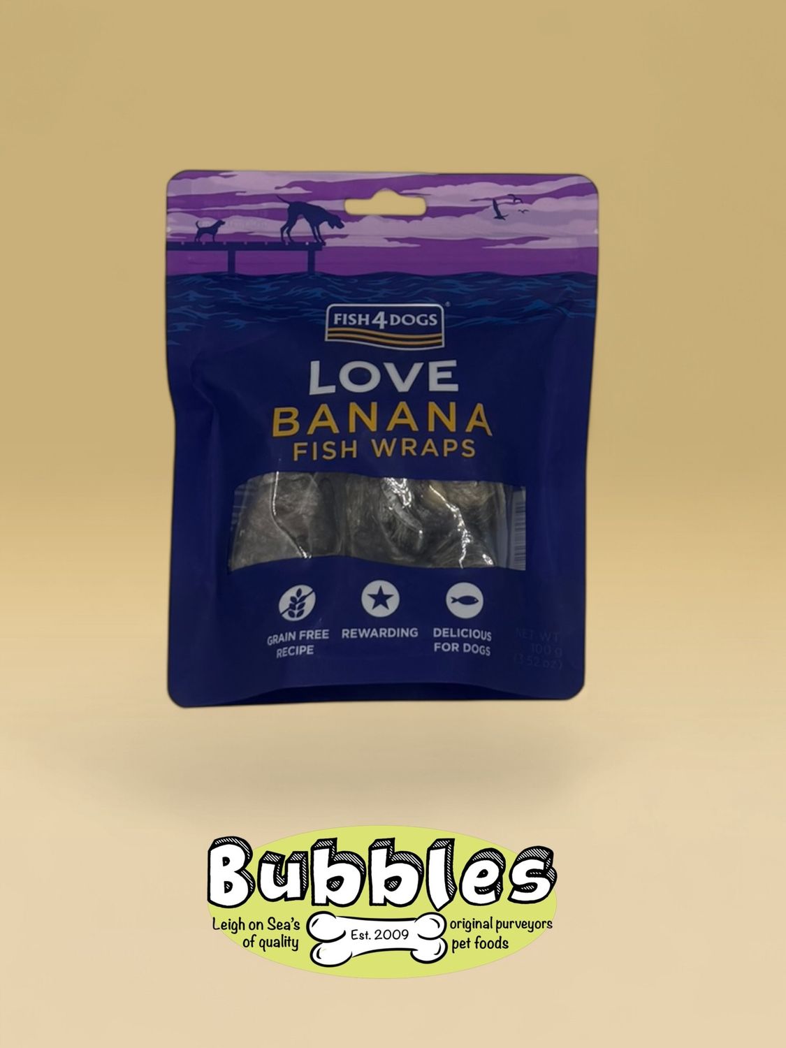 Fish4Dogs Love Banana Fish Wraps (100g)