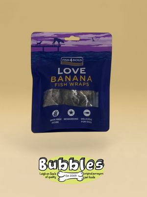 Fish4Dogs Love Banana Fish Wraps (100g)