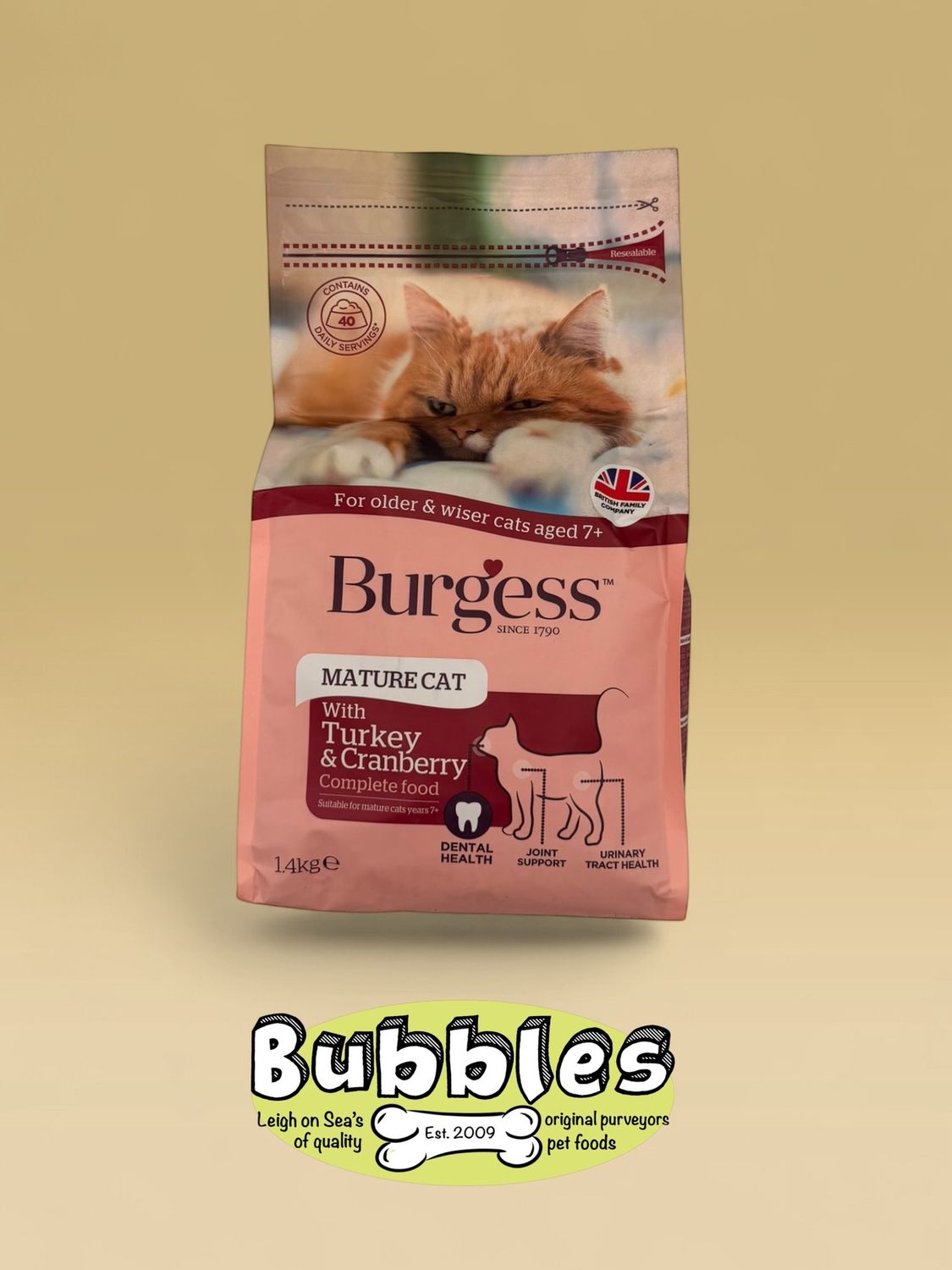Burgess Mature Cat Turkey and Cranberry (1.4kg)