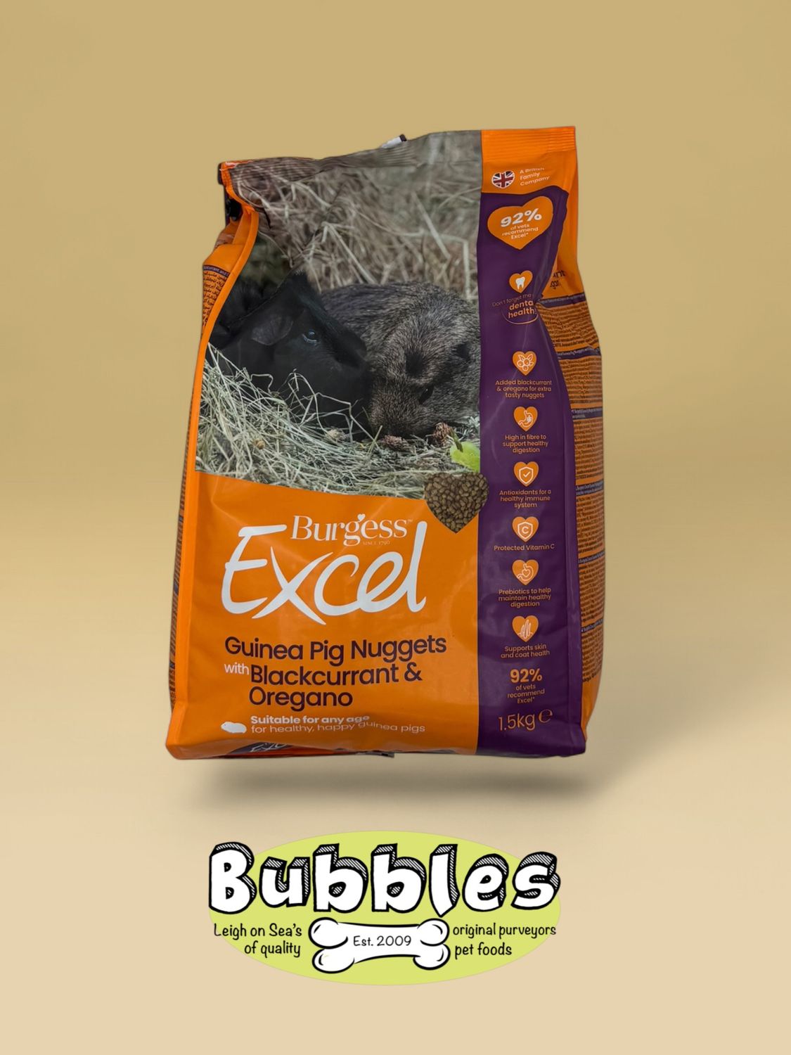 Burgess Excel Adult Guinea Pig Nugget Blackcurrant and Oregano (1.5kg)
