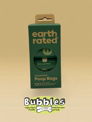 Earth Rated Poop Bags on 8 Refill Rolls Unscented (120pc)