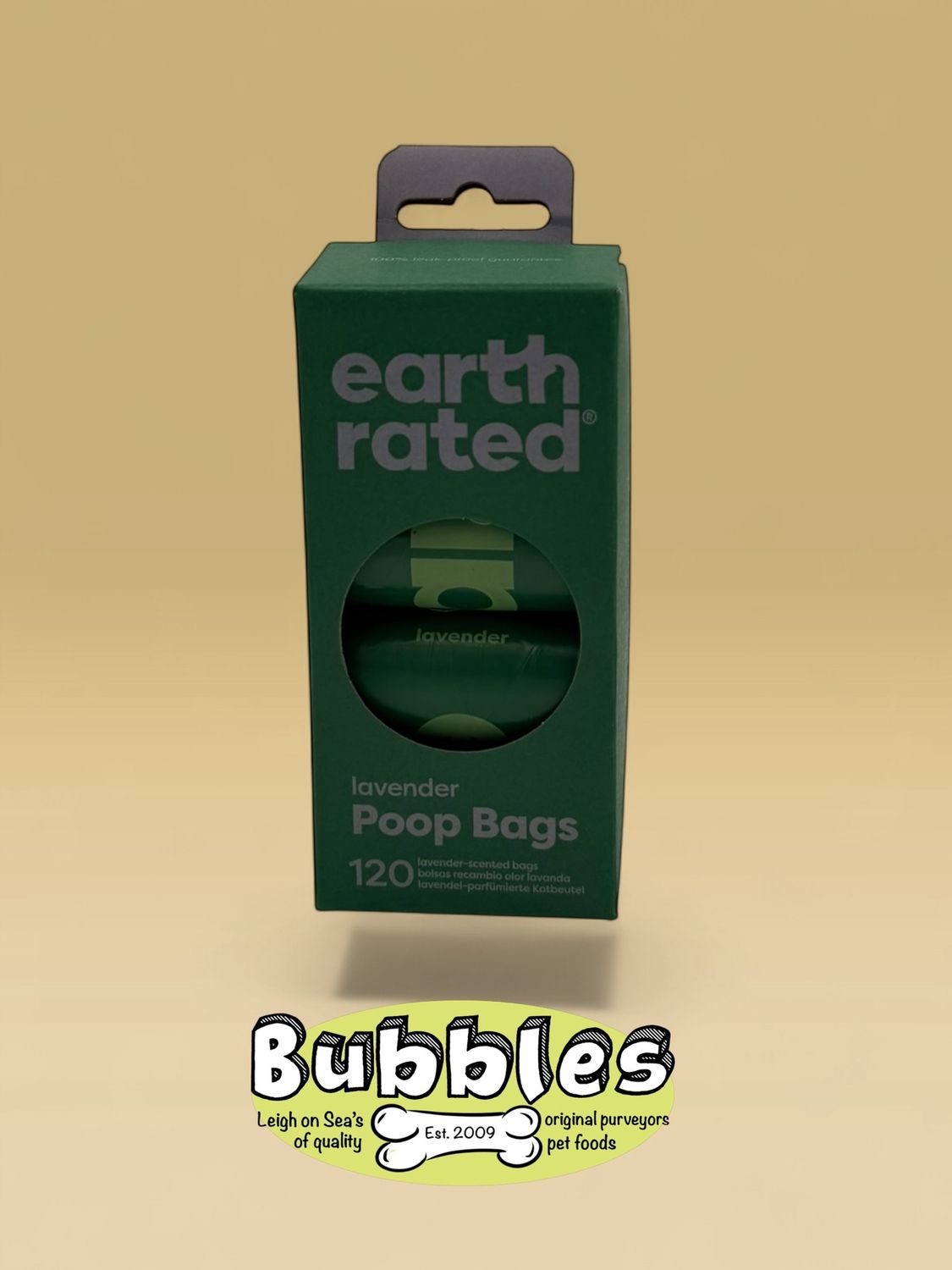 Earth Rated Poop Bags on 8 Refill Rolls Lavender Scented (120pc)