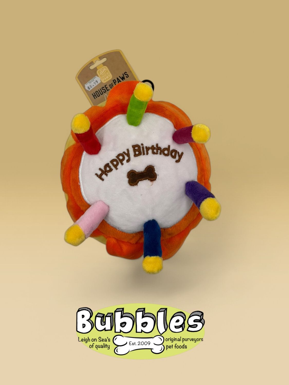 House of Paws Large Yellow Birthday Cake (18cm)