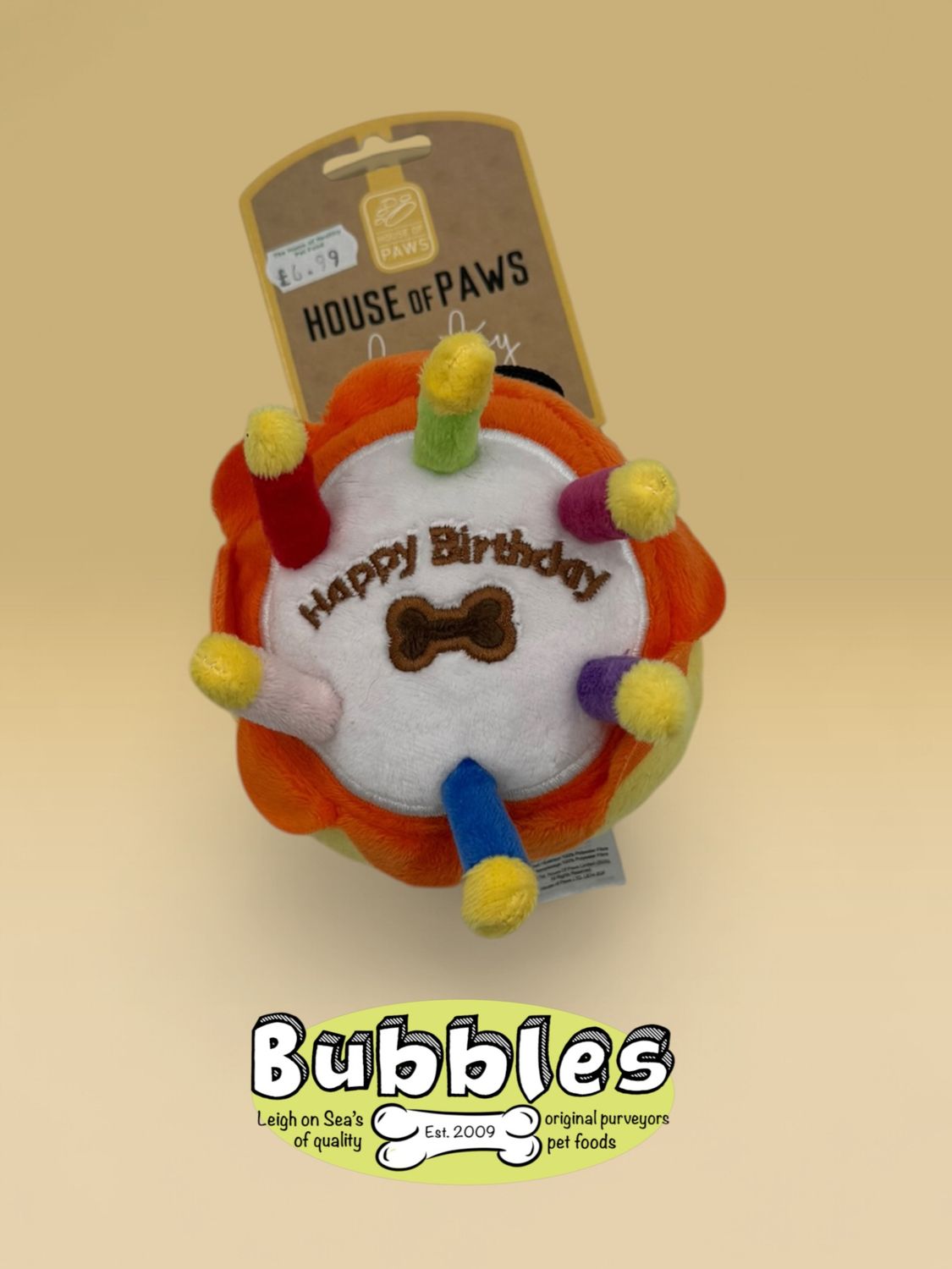 House of Paws Small Birthday Cake (Yellow)