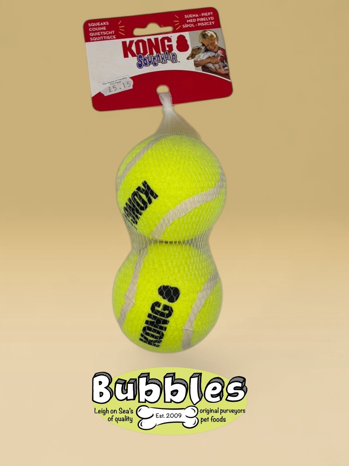 KONG Air Squeaker Tennis Ball (2pc) (Large)