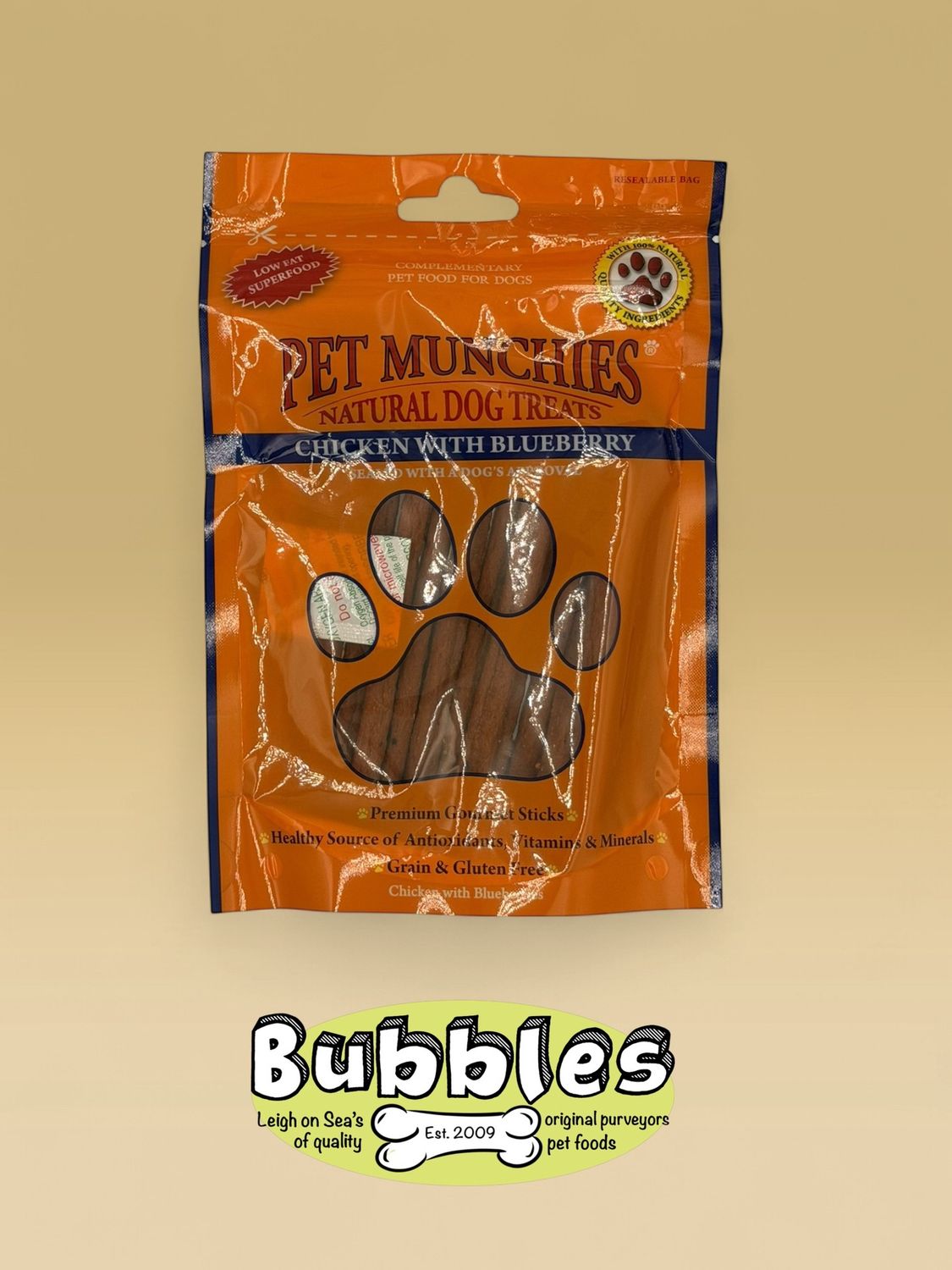 Pet Munchies Chicken with Blueberry (80g)