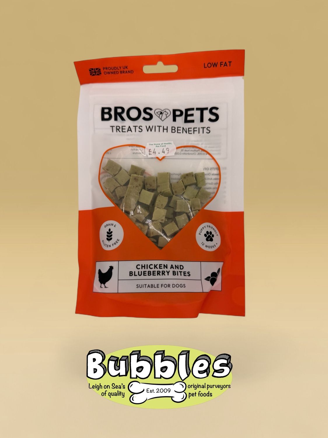 Bros Pets Chicken and Blueberry Bites (100g)