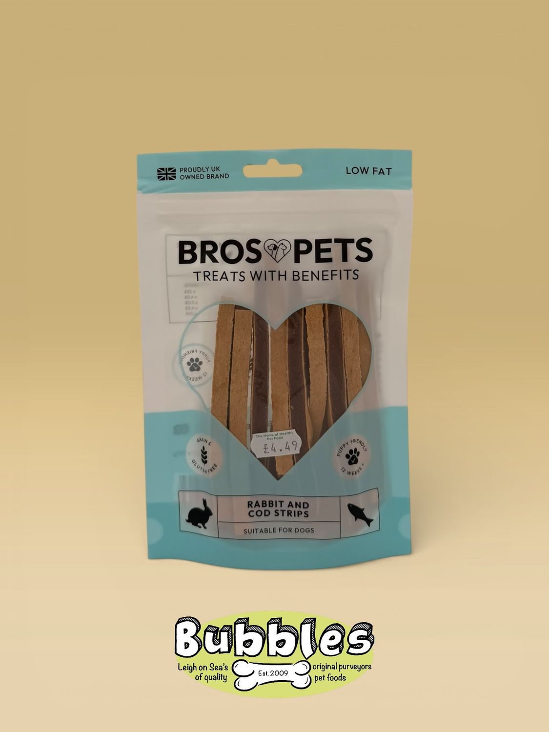Bros Pets Rabbit and Cod Strips (100g)