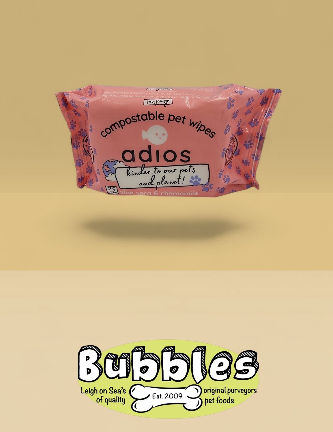 Adios Compostible Wipes (25pc)